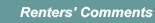 Renter's Comments